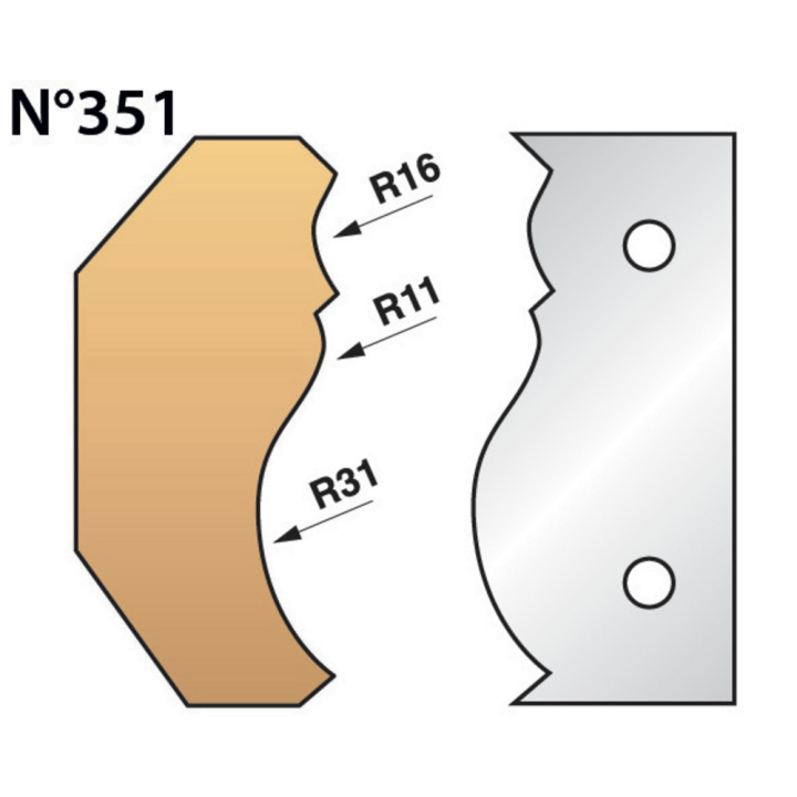 Set of 2 blades height 90 mm