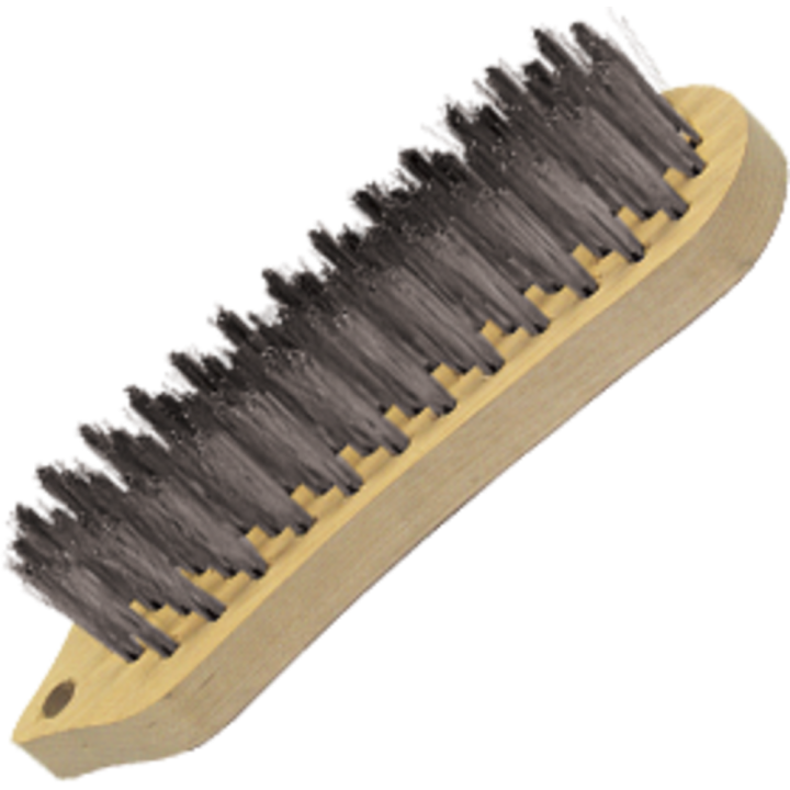 Brosse fil acier en bois forme violon