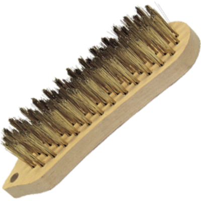 Brosse fil acier laitonnÉ en bois forme violon