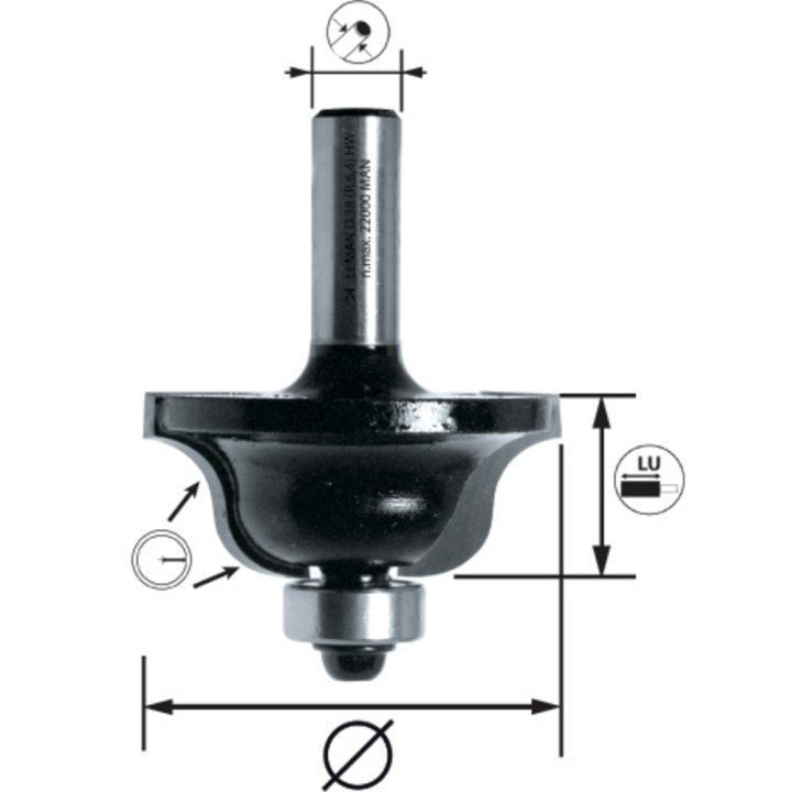 Drill bit for decorative moulds + guide