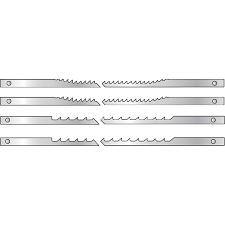 Assortment of 12 scroll saw blades with lugs