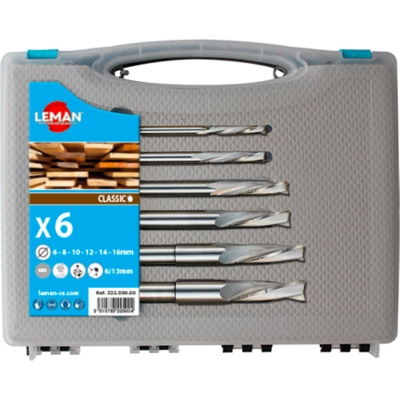 Caja de 6 brocas para mortajado helicoidales