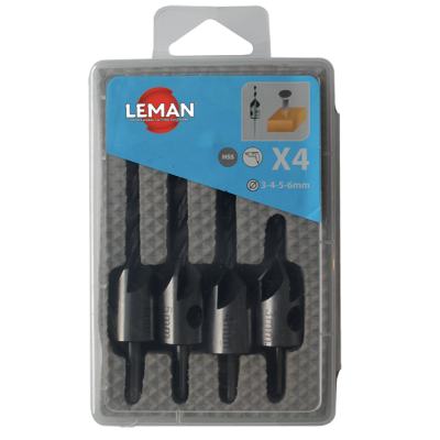 Box of 4 drill bits + mandrels for wood