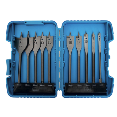 Box of 10 flat wood augers