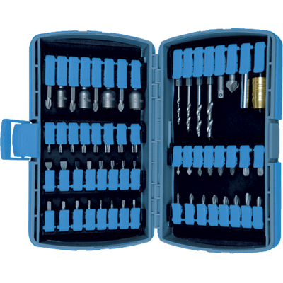 56-piece box of wood drill bits + bits
