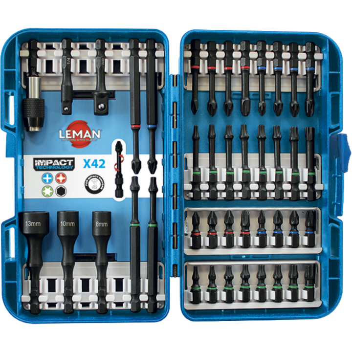 Coffret de douilles 14'' + embouts impact 42 piÈces