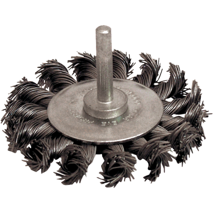 Knotted steel wire circular brush