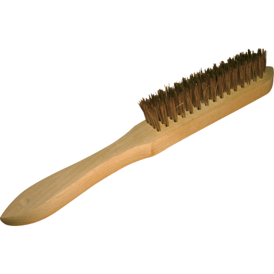 Brosse fil acier laitonnÉ manche bois