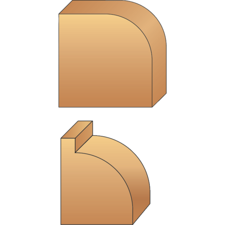 Kwartrondprofielfrees + geleider