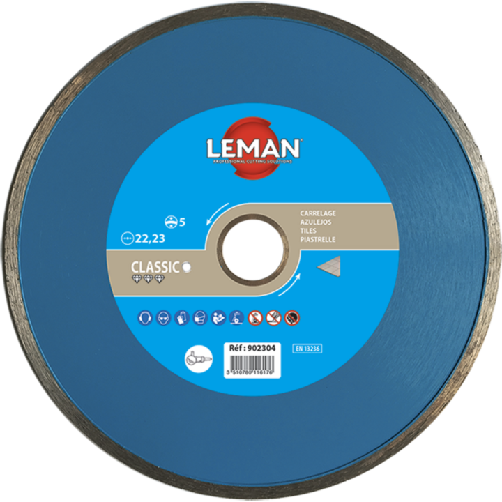 Diamond disc continuous rim tile floor