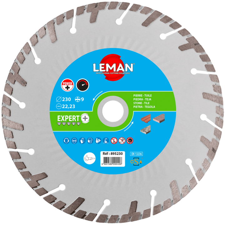 Segmented turbo continuous rim ventilated disc roof-tile, stone