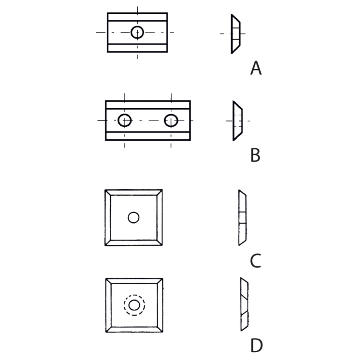 Taglienti reversibili al carburo 35 - k01