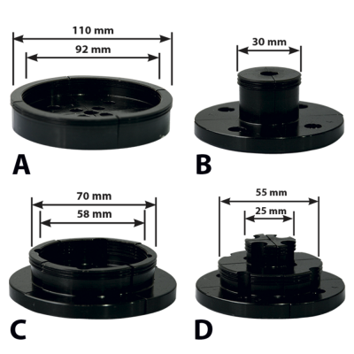 Caja de 4 mordazas para mandril