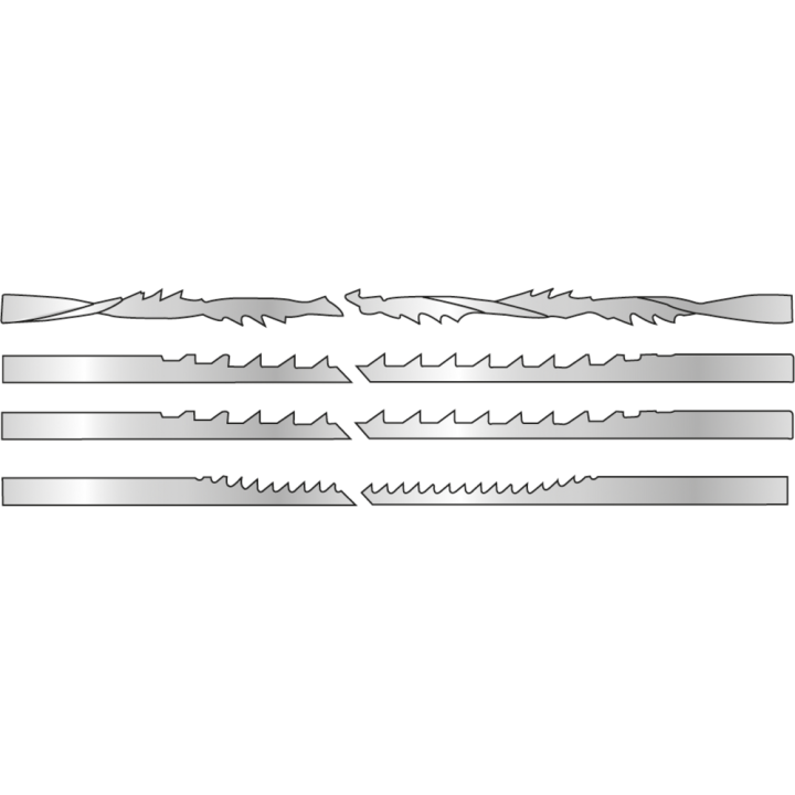 Assortment of 12 scroll saw blades