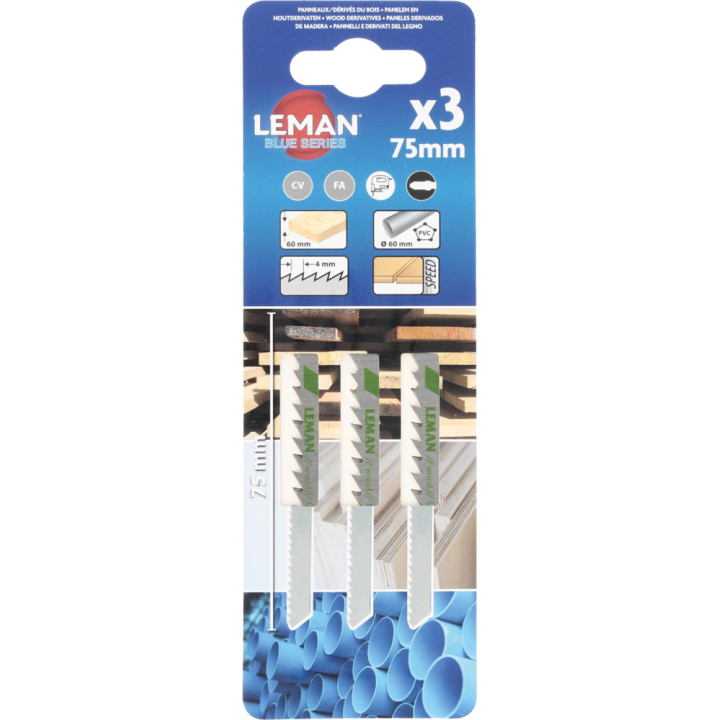 Carte 3 lames de scie sauteuse