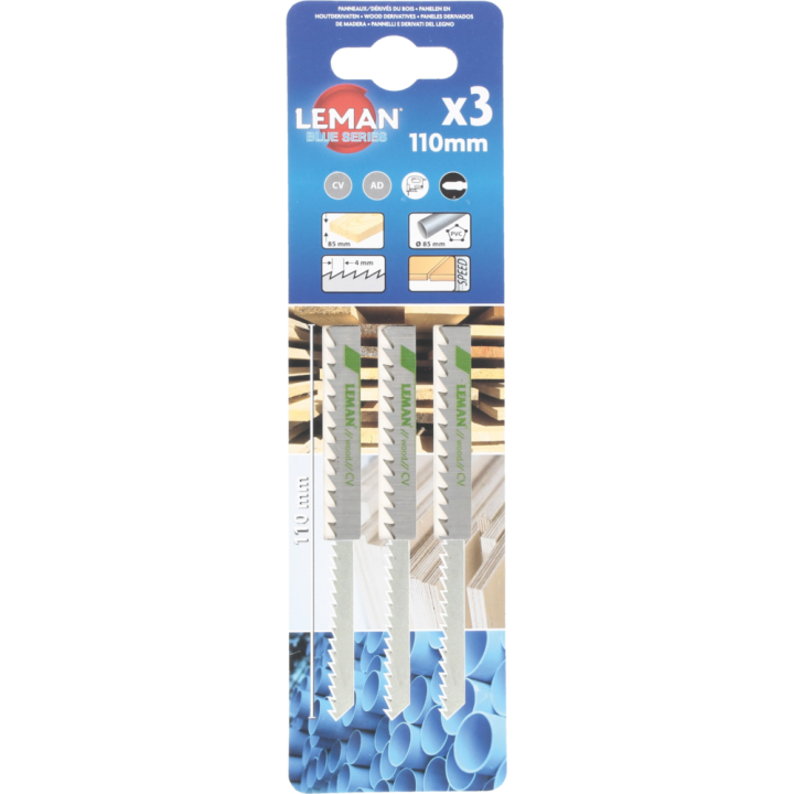 Carte 3 lames de scie sauteuse
