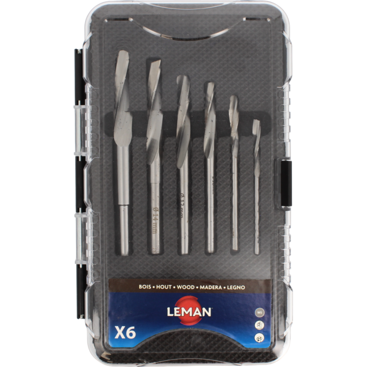 Set 6 punte per mortasare elicoidali