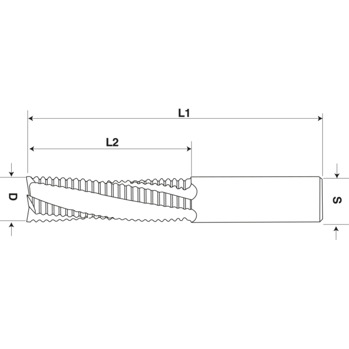 Mèche à défoncer carbure monobloc ébauche - 3 coupes