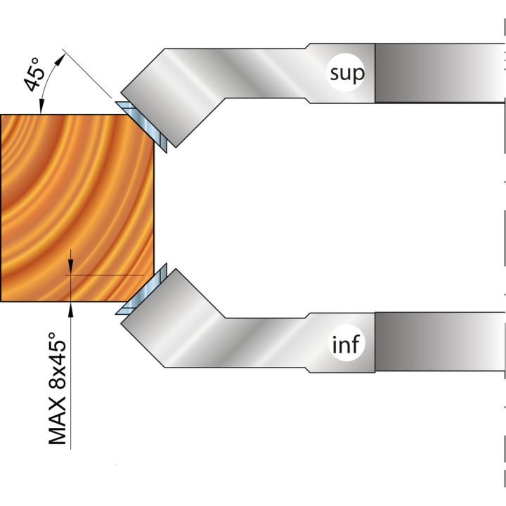 Porte-outils chanfrein 45