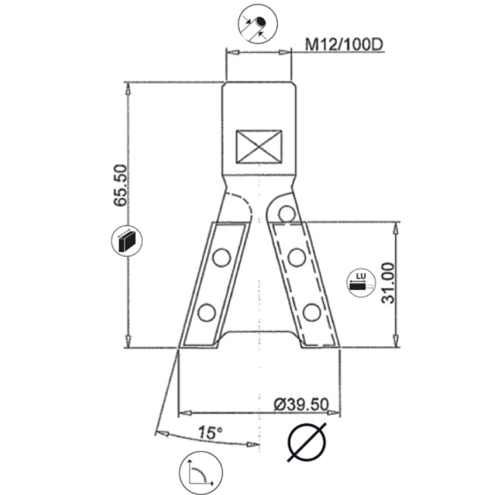 15 dovetail drill bit with insert
