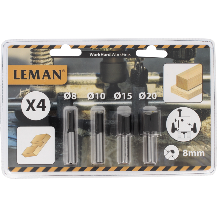 Coffret 4 meches carbure queue 8mm