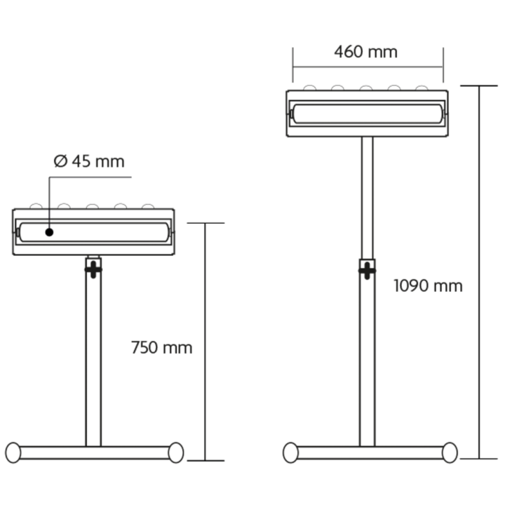 Servante rouleua + plateau À billes pied double