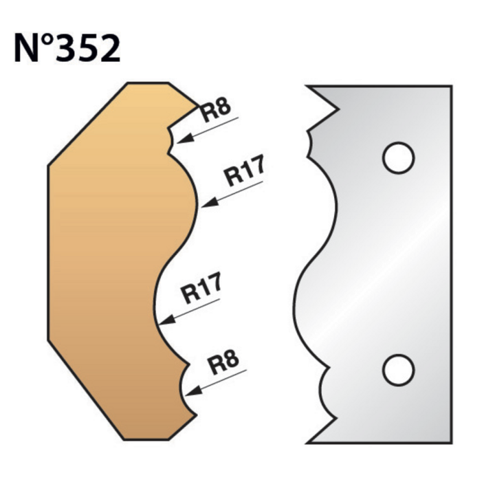 Set of 2 blades height 90 mm