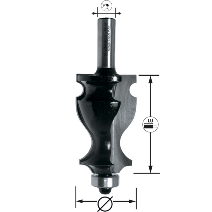 Drill bit for decorative moulds + guide