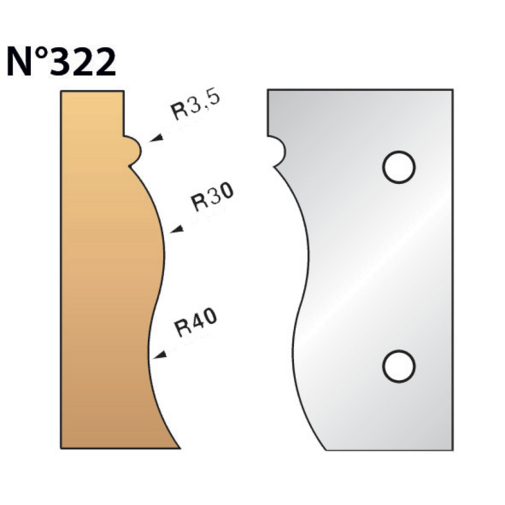 Set 2 ferri altezza 90 mm