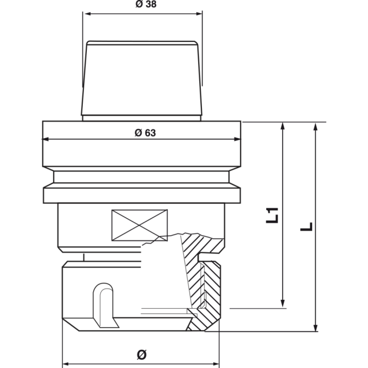 Porte-pinces système dattachement hsk 63f
