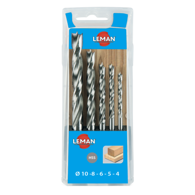 Set 5 punte elicoidali hss legno