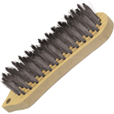 Brosse fil acier en bois forme violon