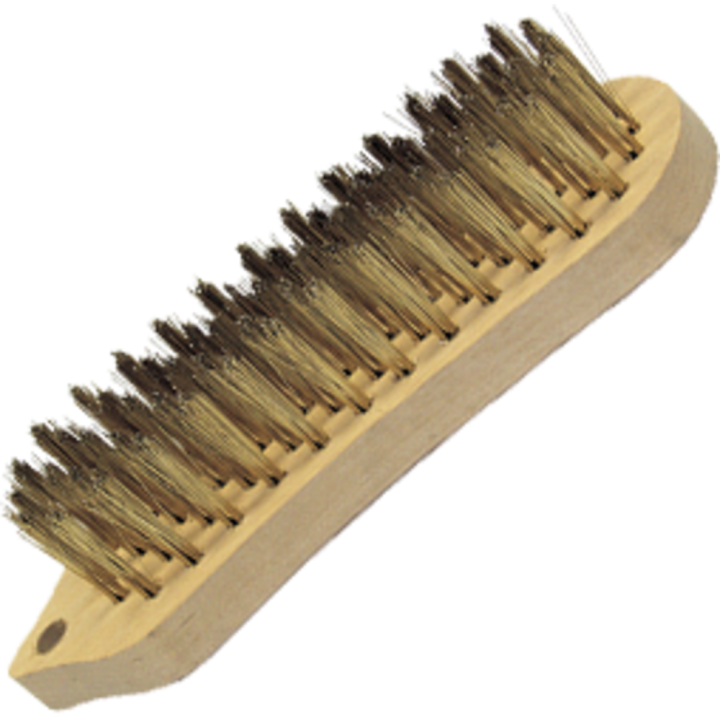 Brosse fil acier laitonnÉ en bois forme violon