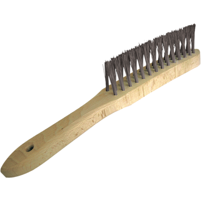 Brosse fil acier en v manche bois spÉcial soudure
