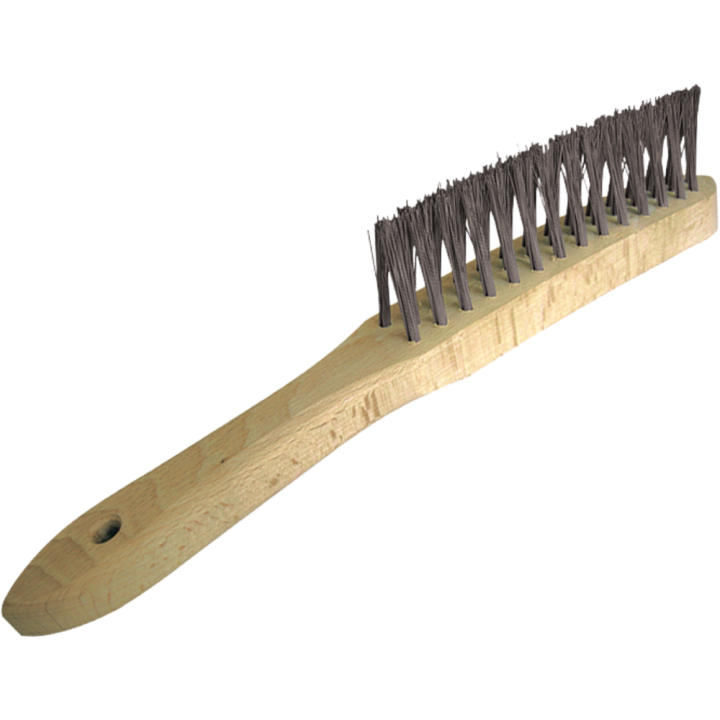 Brosse fil acier en v manche bois spÉcial soudure