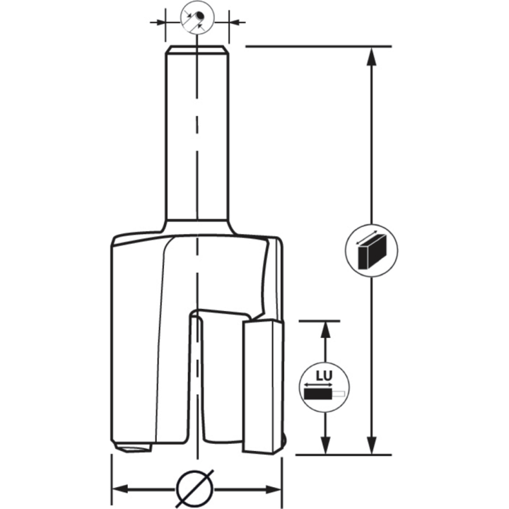 Straight notch drill bit