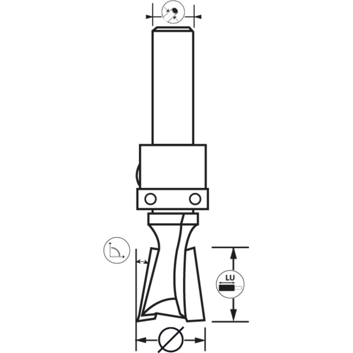 Dovetail joint drill bit + upper guide