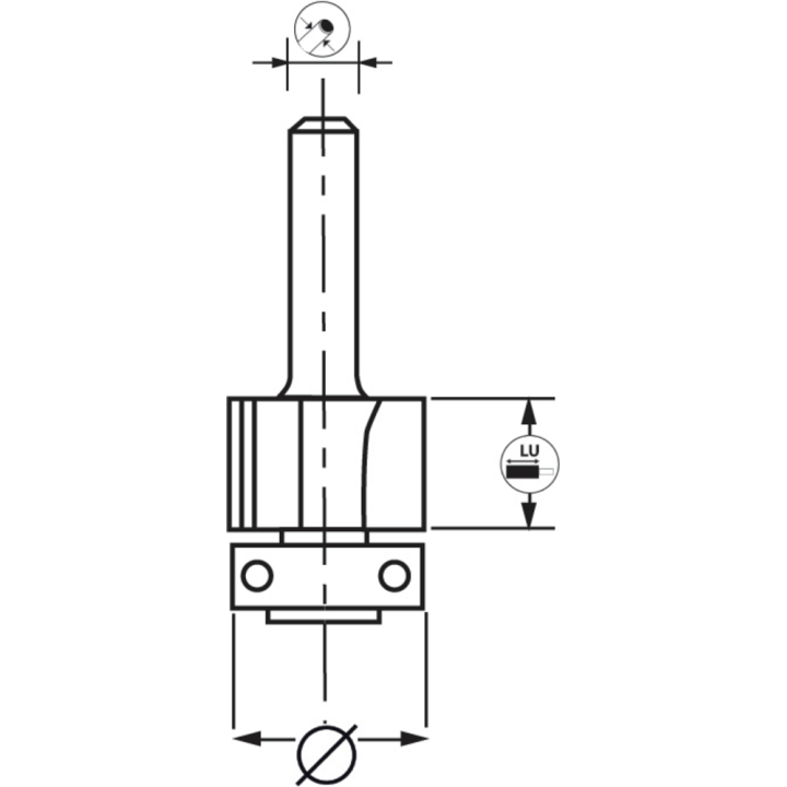 Straight trimmer drill bit + guide