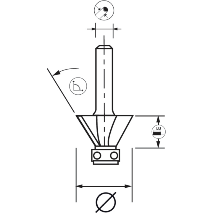 Chamfer drill bit + guide