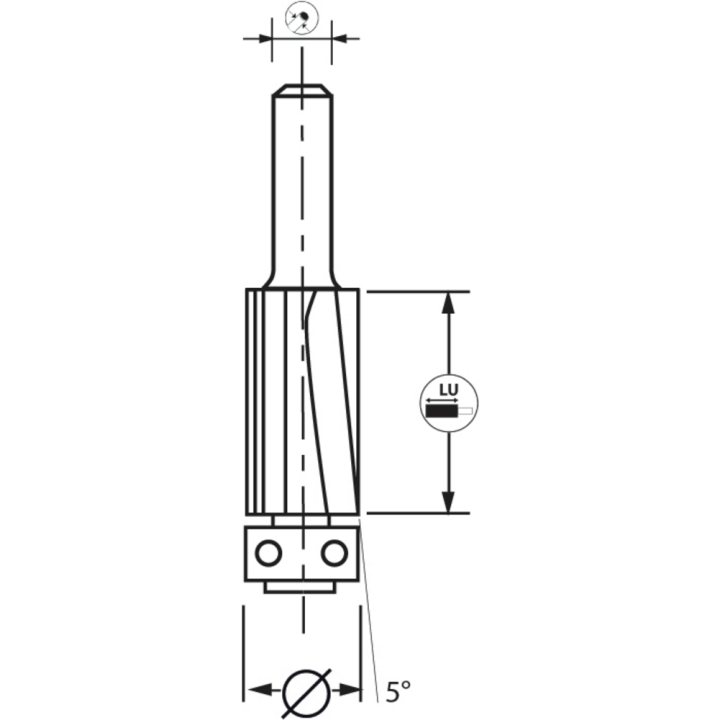 Biased trimmer drill bit + guide