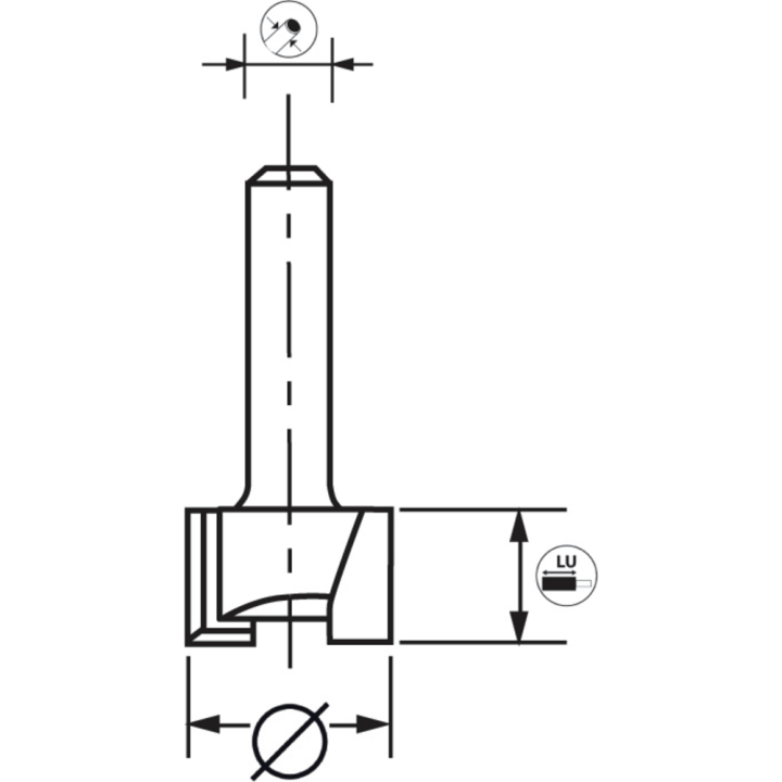 Straight trimmer drill bit