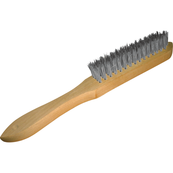 Spazzola filo acciaio inox manico in legno