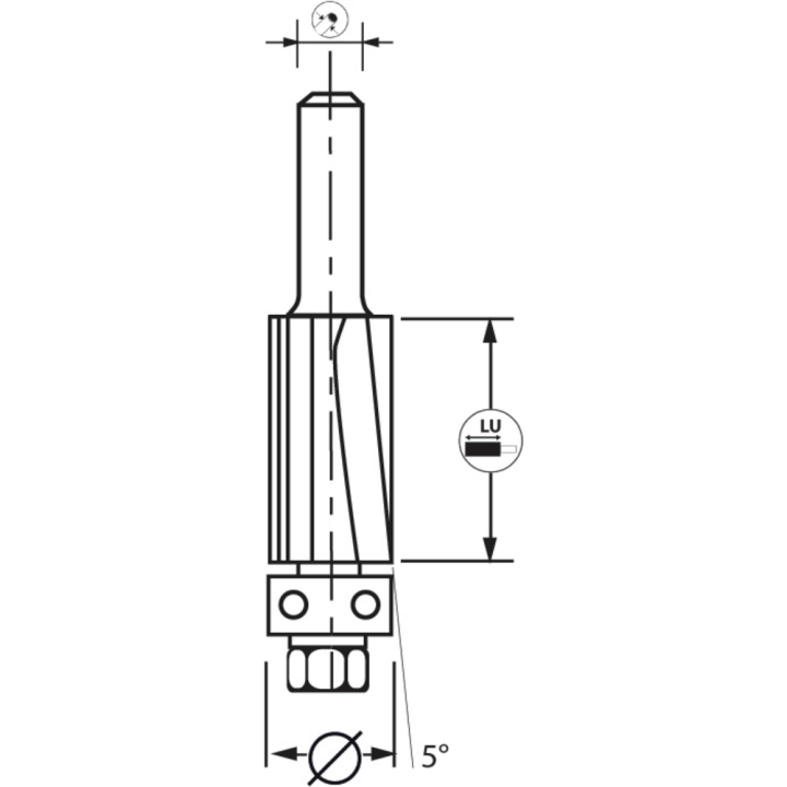 MÈche d'affleureuse biaisÉe nÉgative + guide