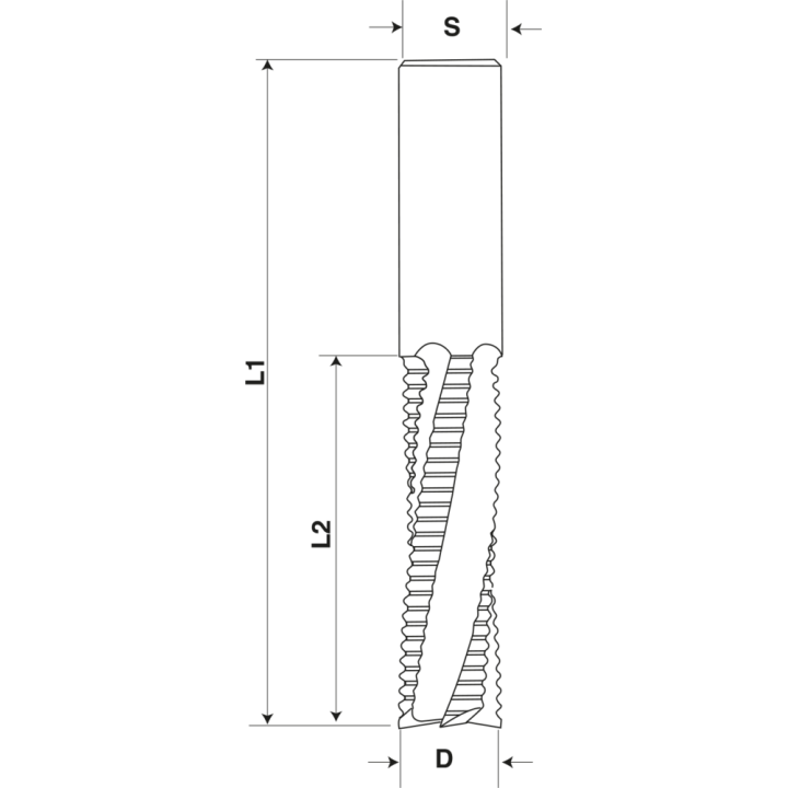 Mèche à défoncer carbure monobloc ébauche - 3 coupes