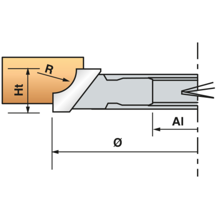 Fraise quart de rond