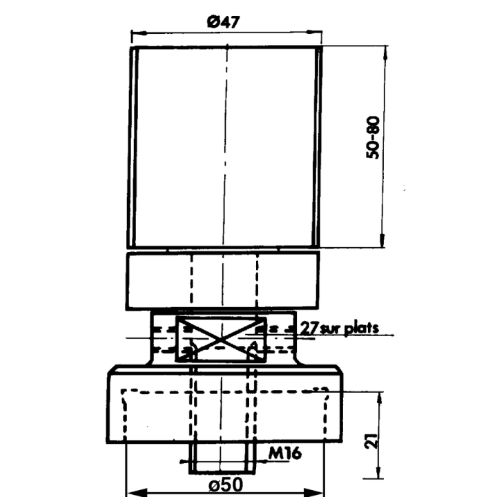 Porte-outils bout d'arbre pour feuillurer et calibrer