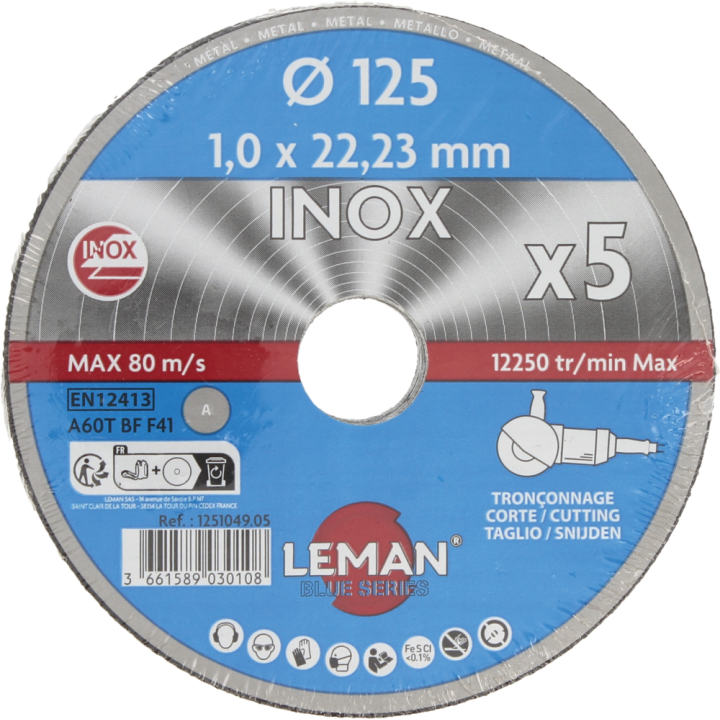 Pack 5 disques tronÇonnage inox