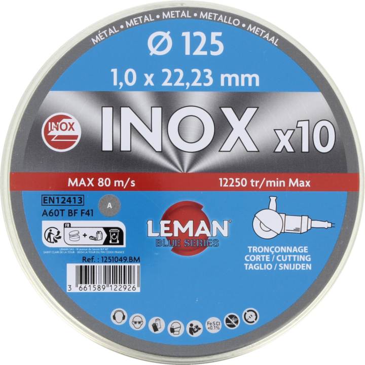 Pack 5 disques tronÇonnage inox