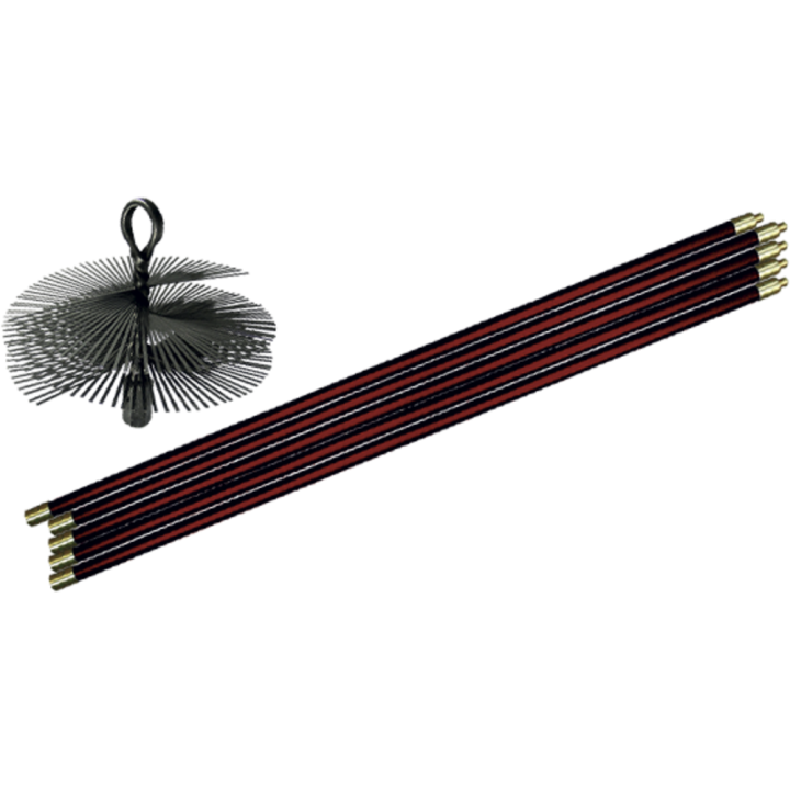 Kit voor schoorsteenvegen staal 7 meter