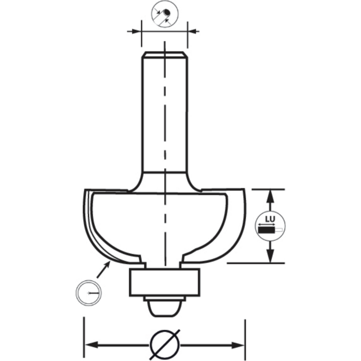 Recess drill bit + guide